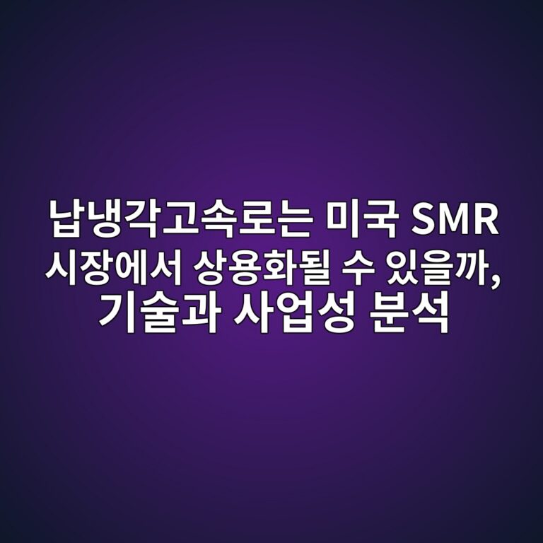 납냉각고속로는 미국 SMR 시장에서 상용화될 수 있을까, 기술과 사업성 분석 6 납냉각고속로