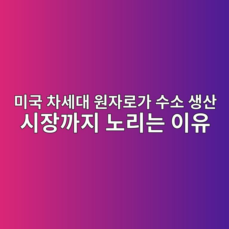 미국 차세대 원자로가 수소 생산 시장까지 노리는 이유 5 미국 차세대 원자로